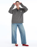 Ciara Polo Top in Vintage Grey