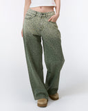 Niamh Low Rise Relaxed Jean in Green Animal Ombre Print