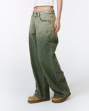 Niamh Low Rise Relaxed Jean in Green Animal Ombre Print