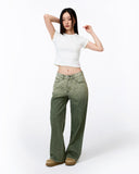 Niamh Low Rise Relaxed Jean in Green Animal Ombre Print
