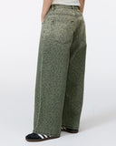 Niamh Low Rise Relaxed Petite Length Jean in Green Animal Ombre Print