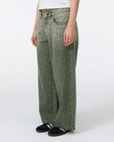 Niamh Low Rise Relaxed Petite Length Jean in Green Animal Ombre Print